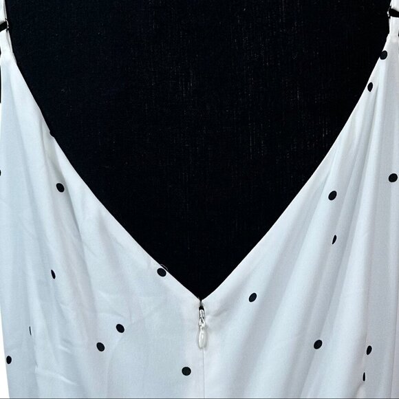 Loft White Polka Dot Midi Pleated Adjustable Strap Plus Size 24 - Picture 9 of 11